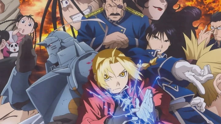 Fullmetal Alchemist: Brotherhood heroes and villains in action poses