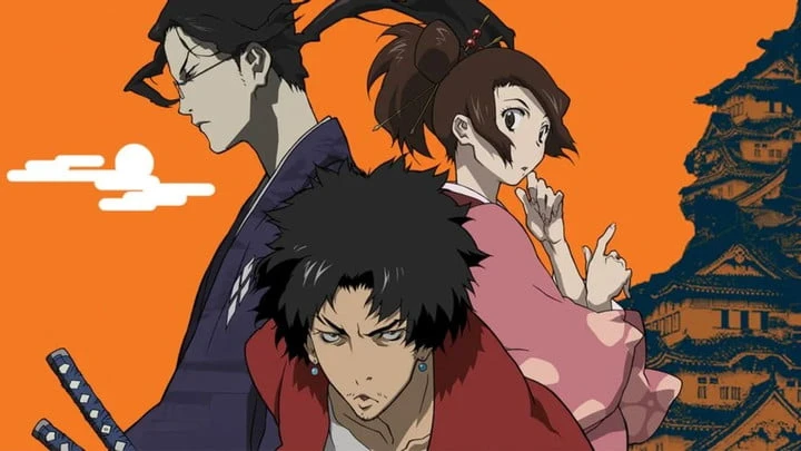 The main trio of Samurai Champloo, consisting of Jin, Mugen and Fuu