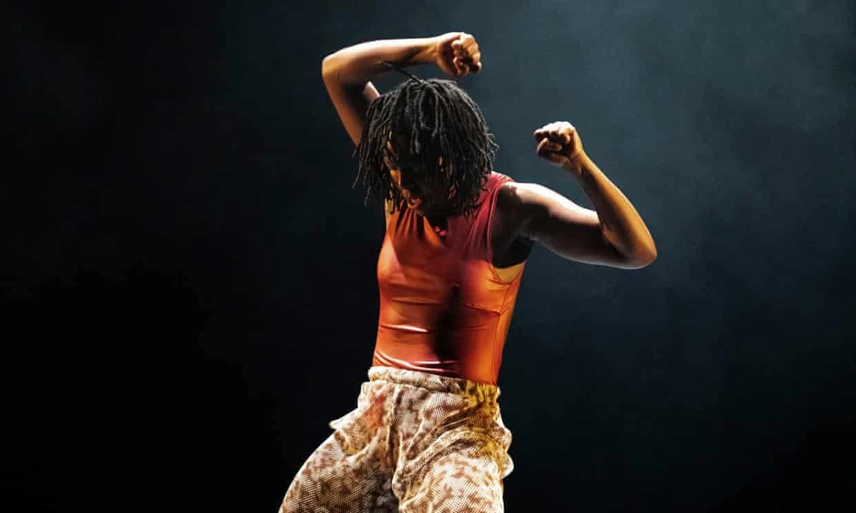 Dancer Joseph Toonga, mid performance.