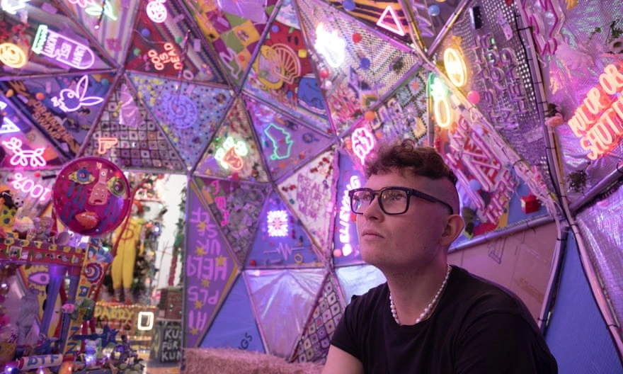 Yore pictured in his installation at ACCA.