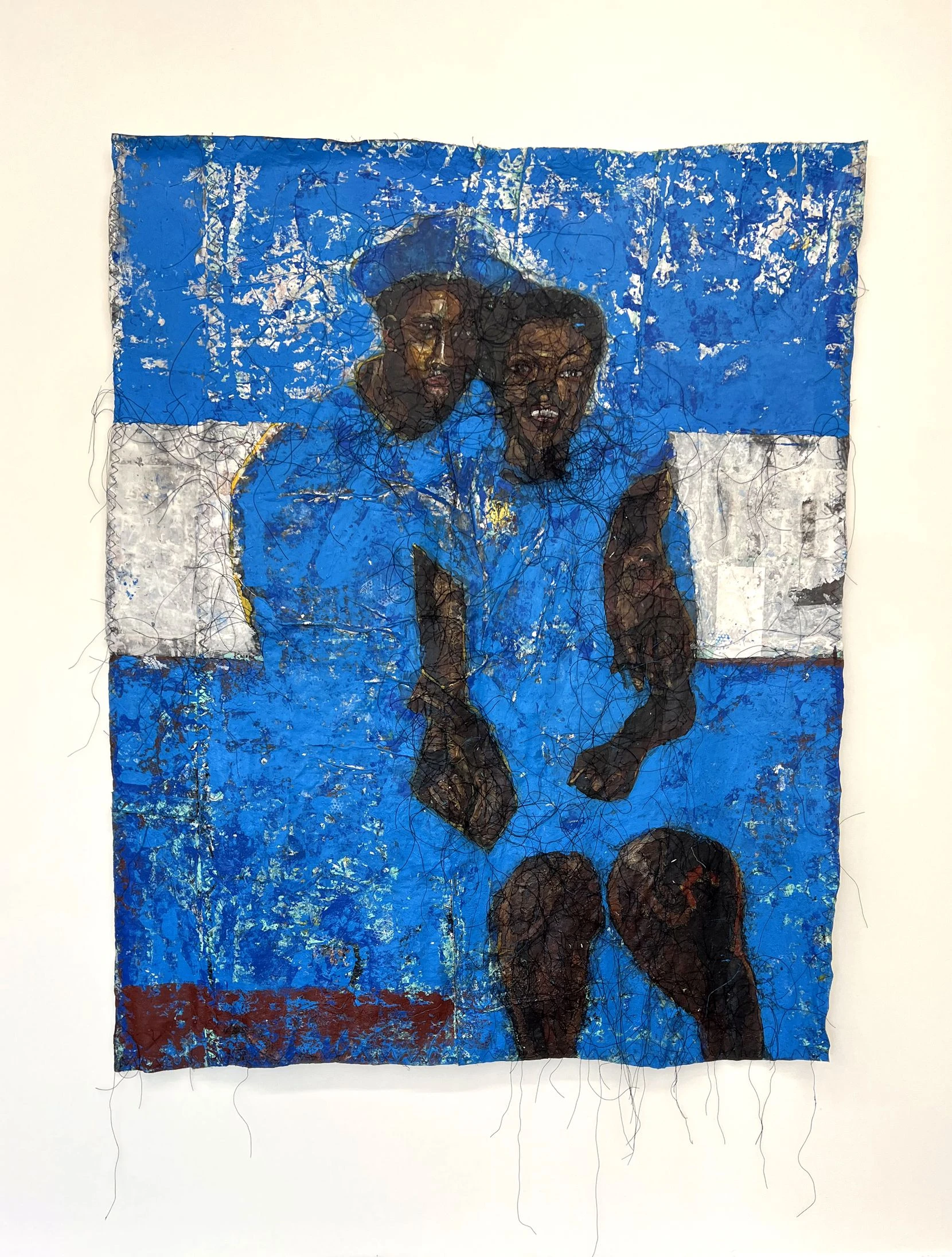 Kaloki Nyamai disturbs his artworks - he even goes so far as to step on his canvases.