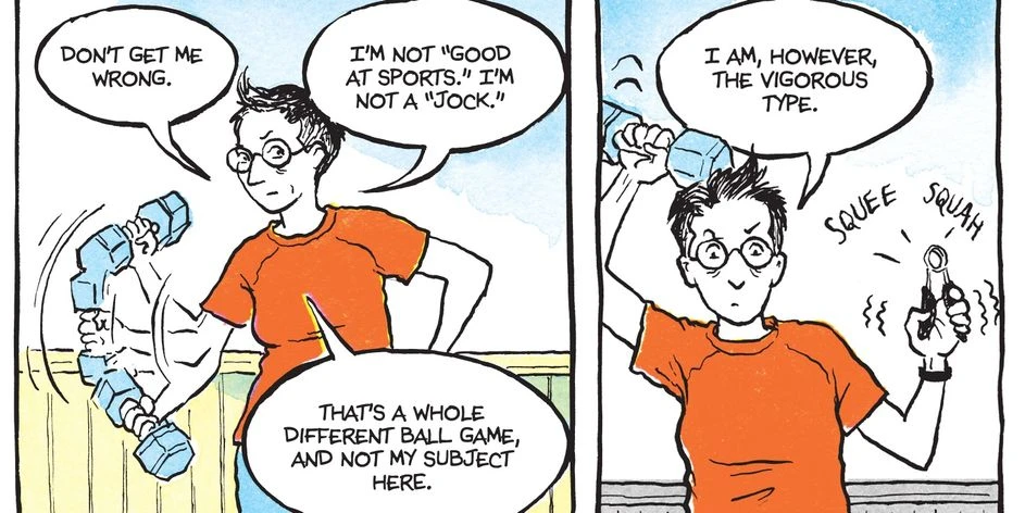 Comic self-portrait by Alison Bechdel