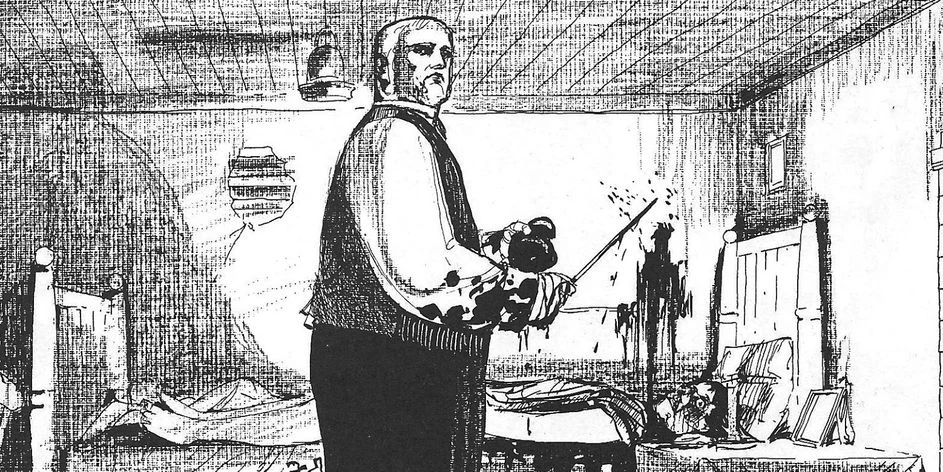 Sir William Gull stands over one of his victims in From Hell