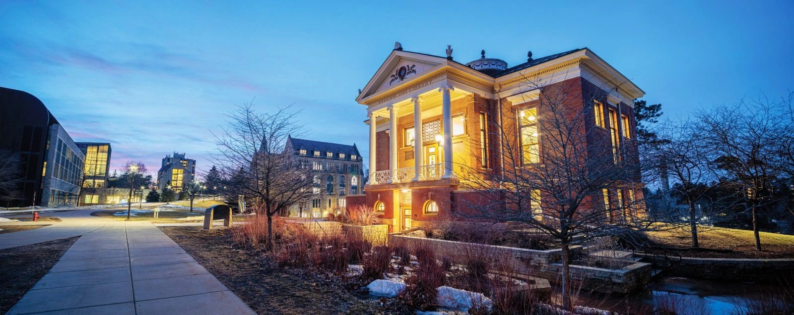 In a March 2022 photo, photographer Evan Pak '19 captures the enduring beauty of the newly renovated Steensland Hall, 120 years after its inauguration. 