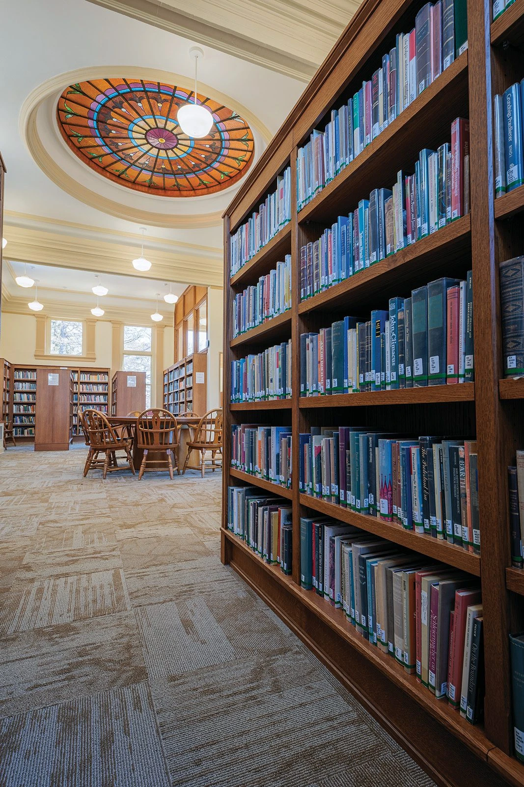 The Hong Kierkegaard Library houses almost 15,000 volumes by and about the Danish philosopher Søren Kierkegaard.  Photo by Evan Pak '19