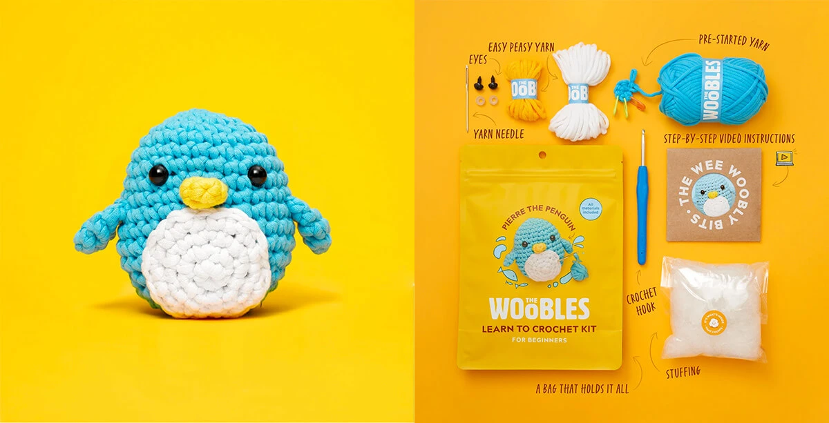 The Woobles Penguin Crochet Pack: $25+